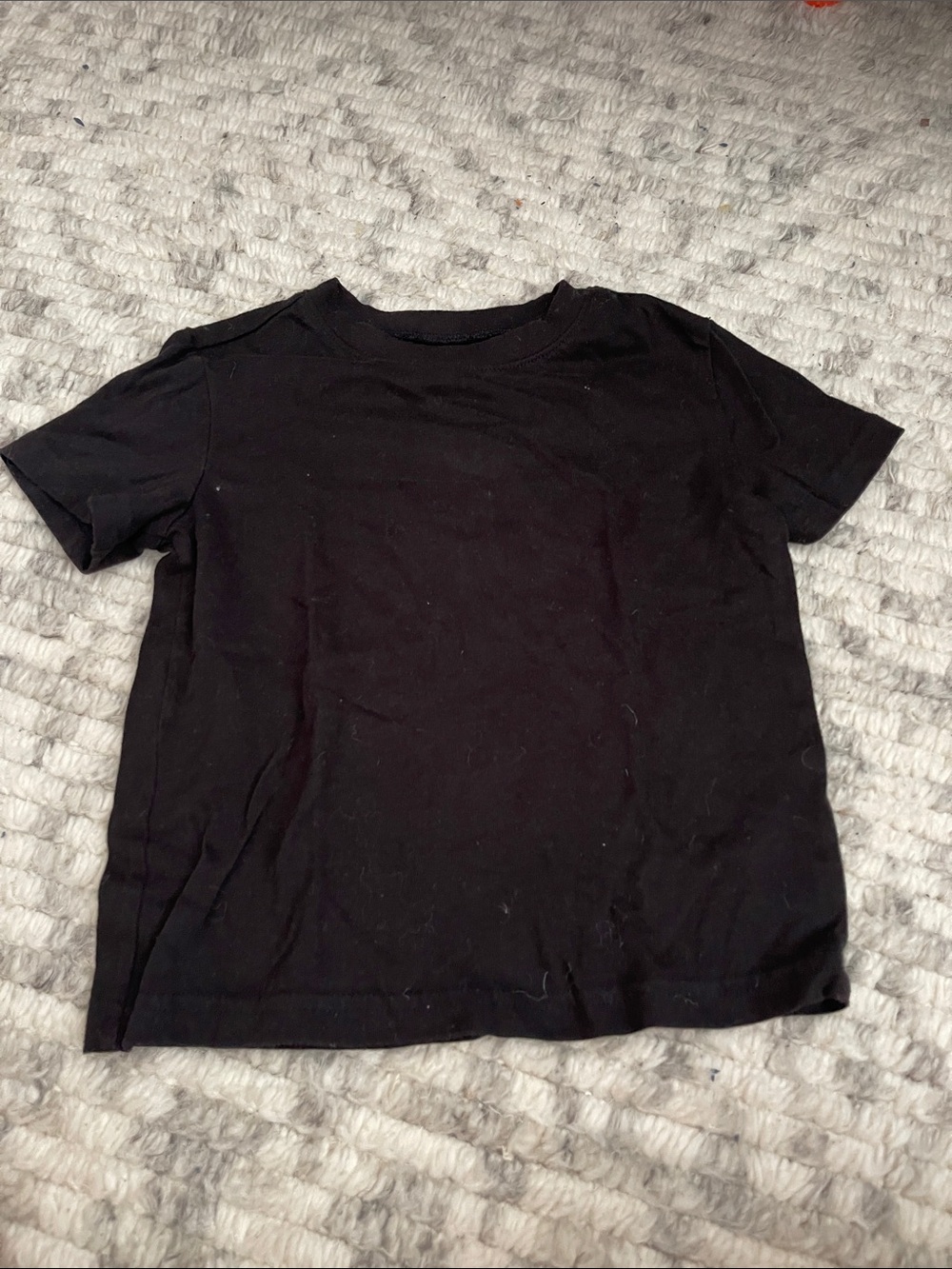 Kids Black Crew Neck T-Shirt